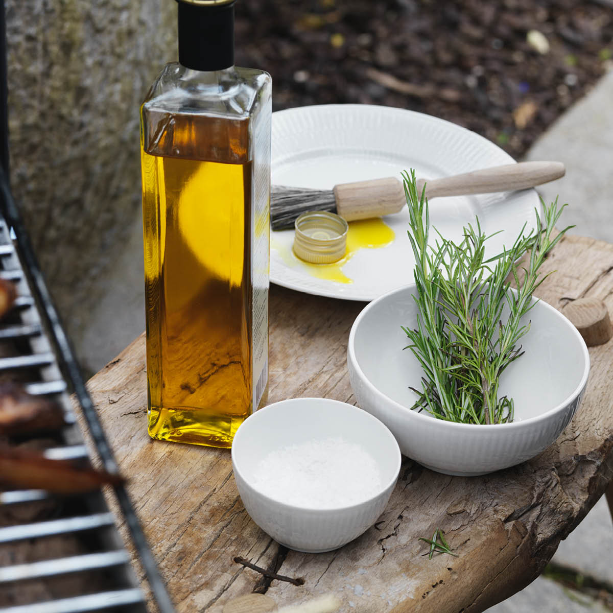 White Fluted Skål 13 cm 47 cl