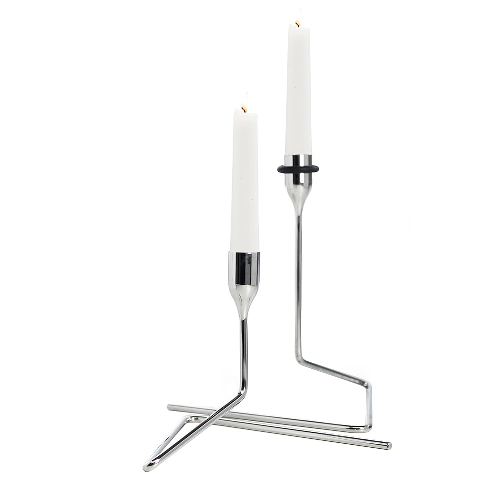 Puzzle Ljusstake 2 delar Silver