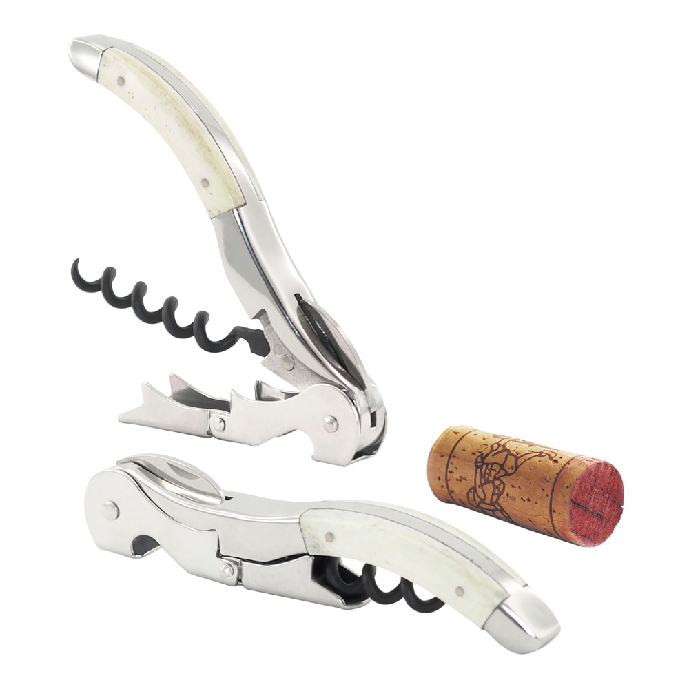 Vinöppnare Pulltaps Cordoba med läderhölster Vit