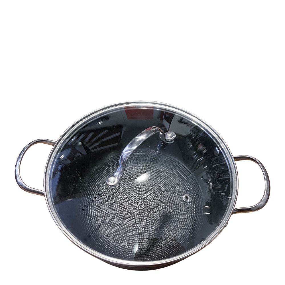 Sauteuse Lättviktsgjutjärn med glaslock 24 cm Svart