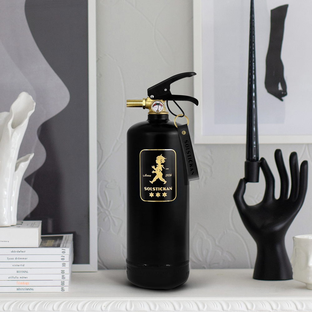 Solstickan Brandsläckare 2 kg Svart/Guldemblem
