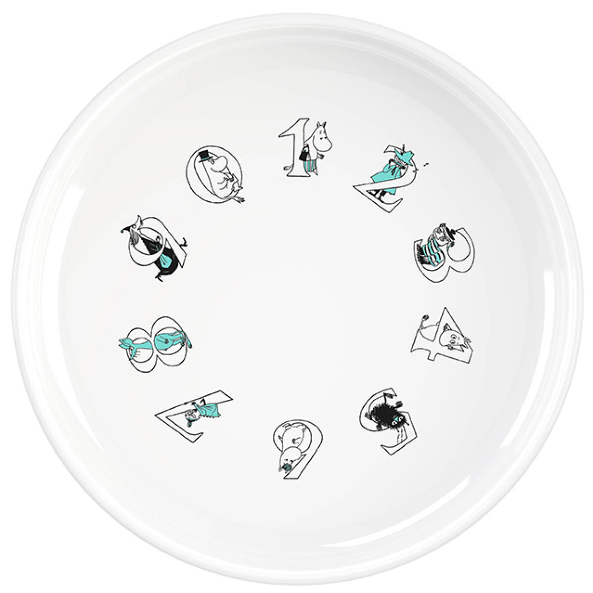 Moomin ABC Tallrik Djup 15 cm Vit/Turqouise