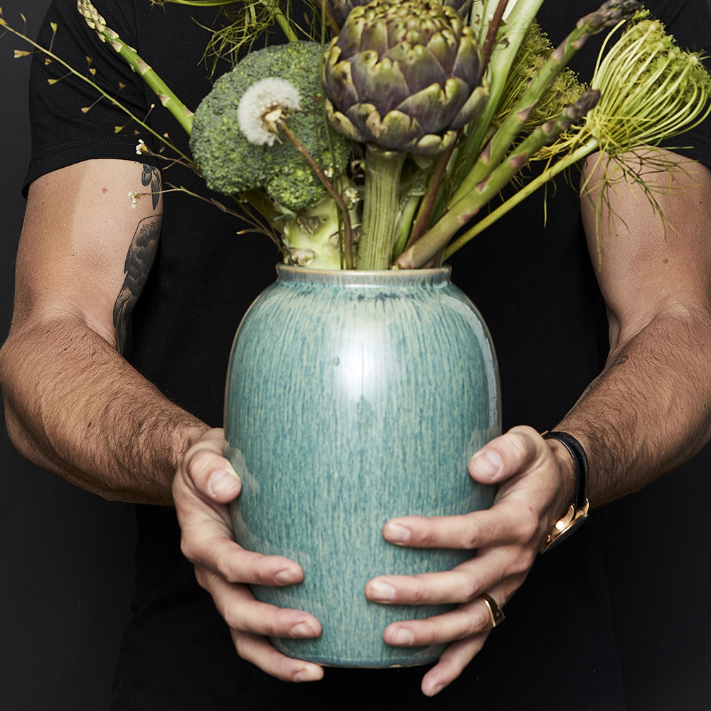 Keramikvas 20 cm Grön