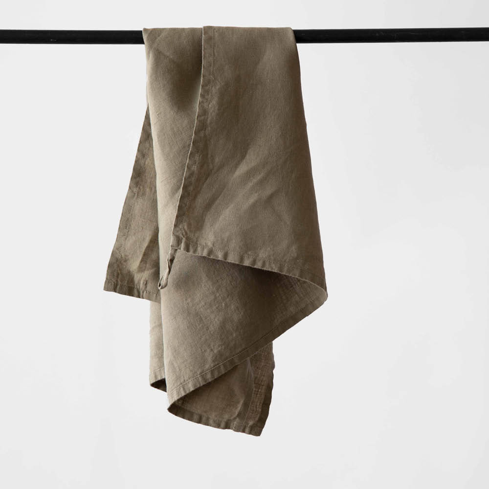 Lin Kökshandduk 50x70 cm Olive