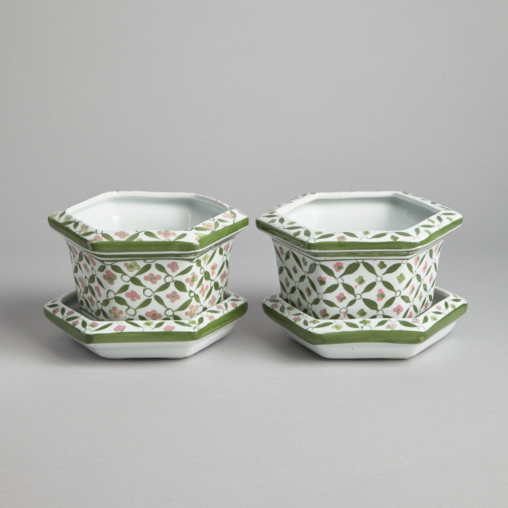 SÅLD Små Krukor i Porslin 2 st