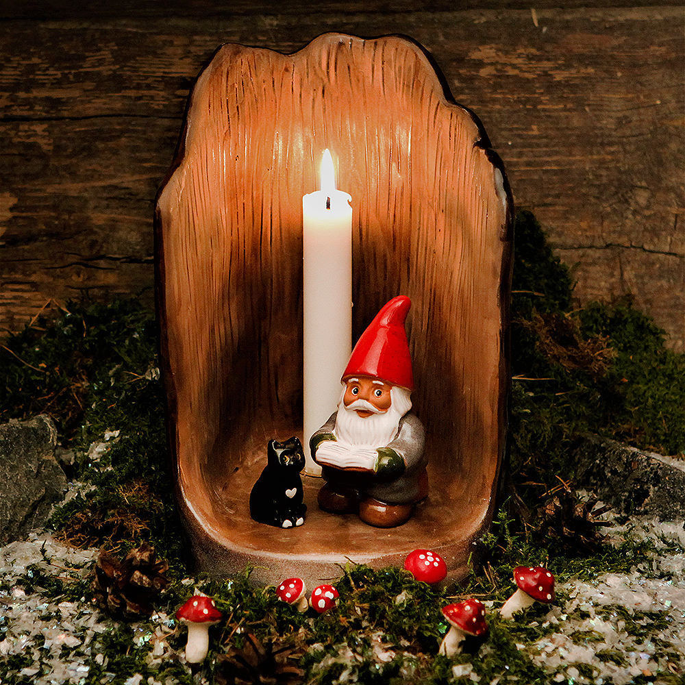 Tomte i stubben Ljus 25 cm