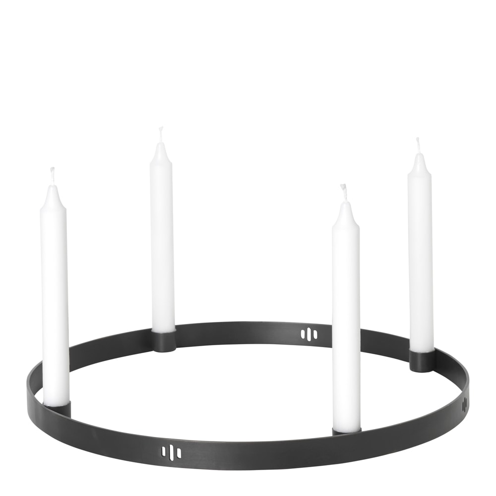 Circle Ljushållare 38 cm 4 ljus Svart