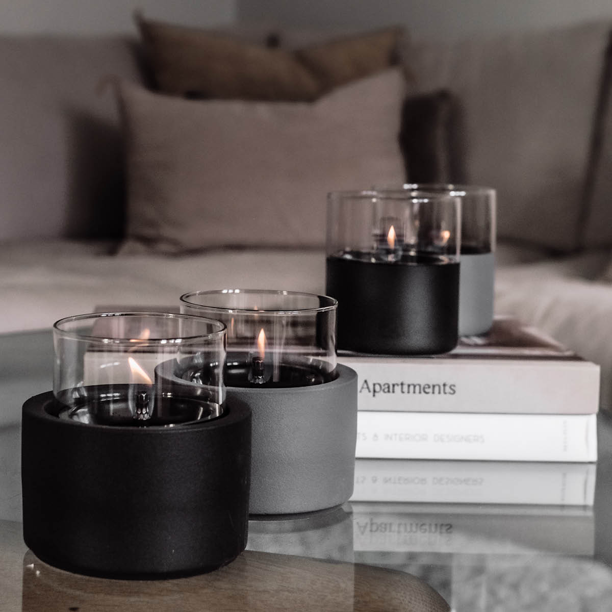 Lilly Lykta 12,4 cm Mörkgrå