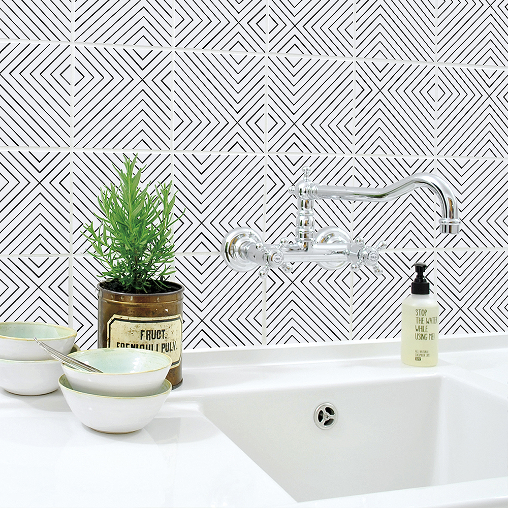 Kakeldekor Labyrint 15x15 cm 4-pack Transparent