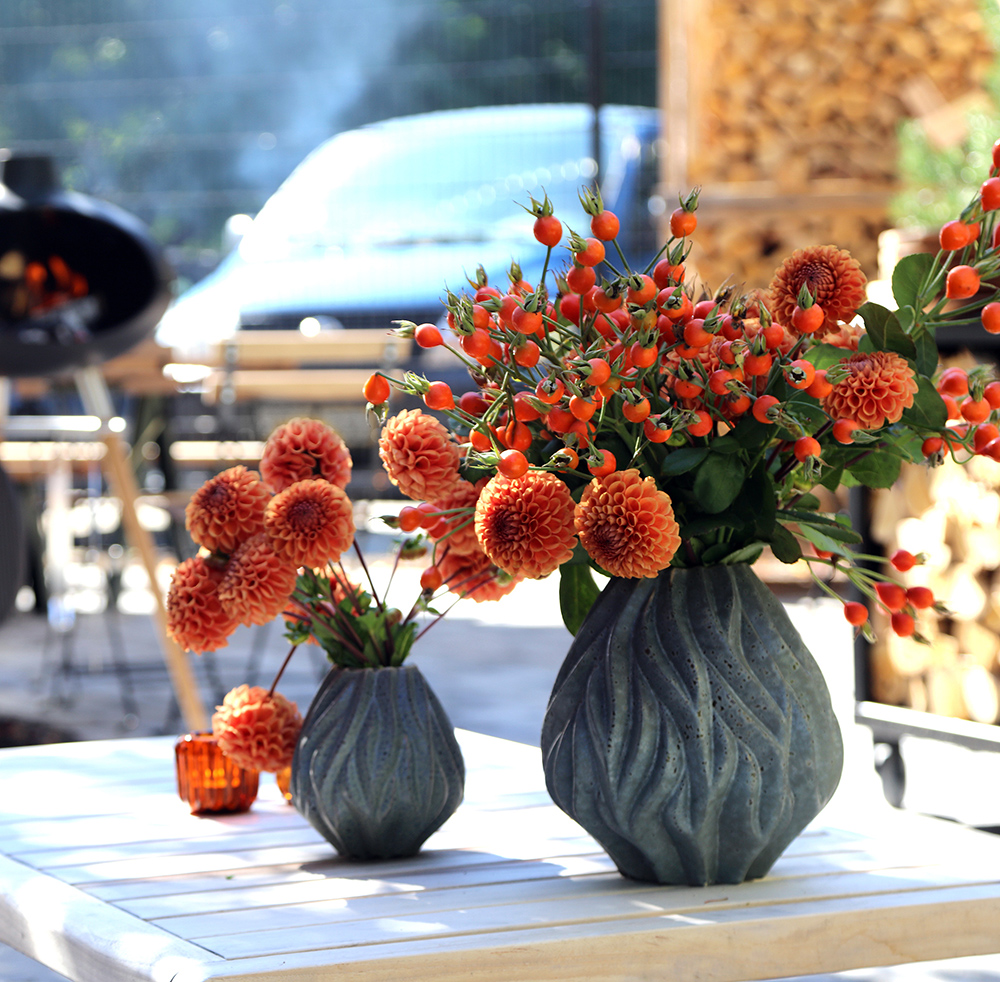 Flame Vas 15 cm Grå