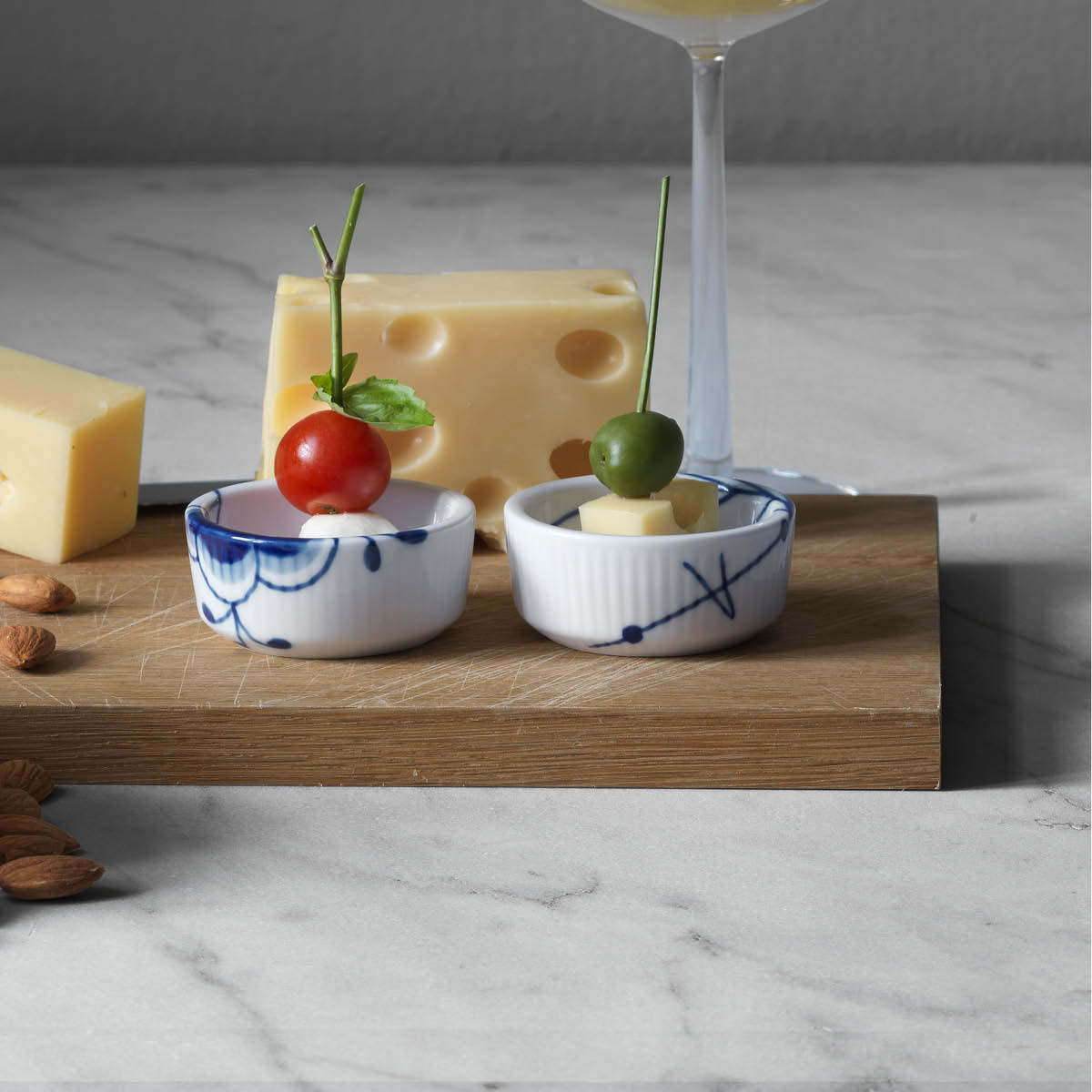 Blue Fluted Mega Skål 3 cl 2-pack