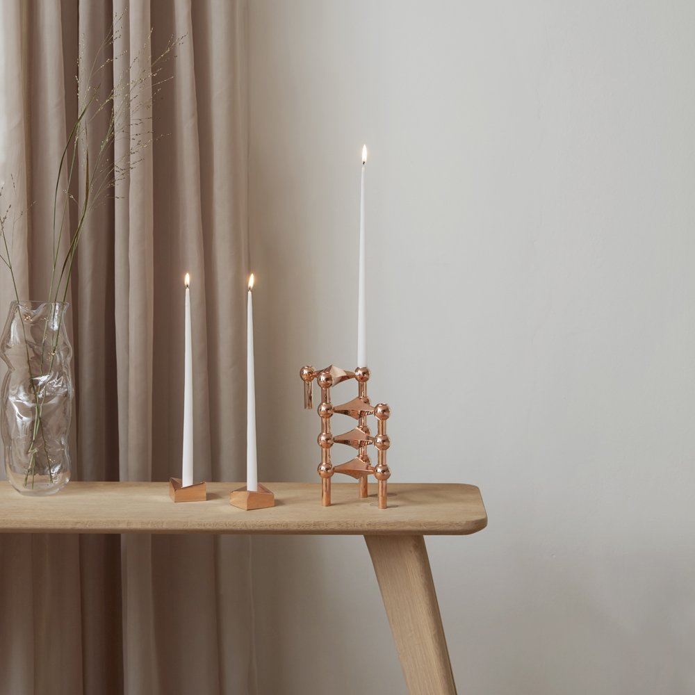 Stoff Nagel Reflect Ljusstake 3,2x5,5 cm Rose Guld