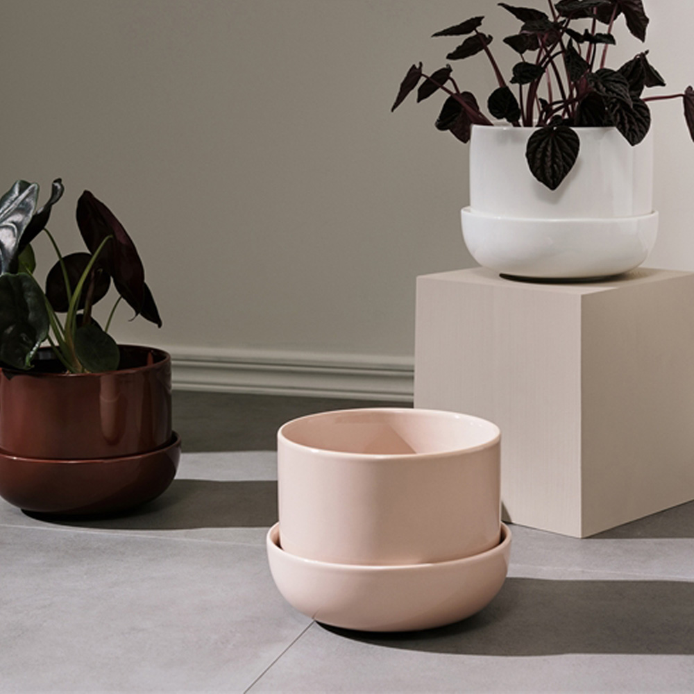 Nappula Kruka med Fat 17x13 cm Beige