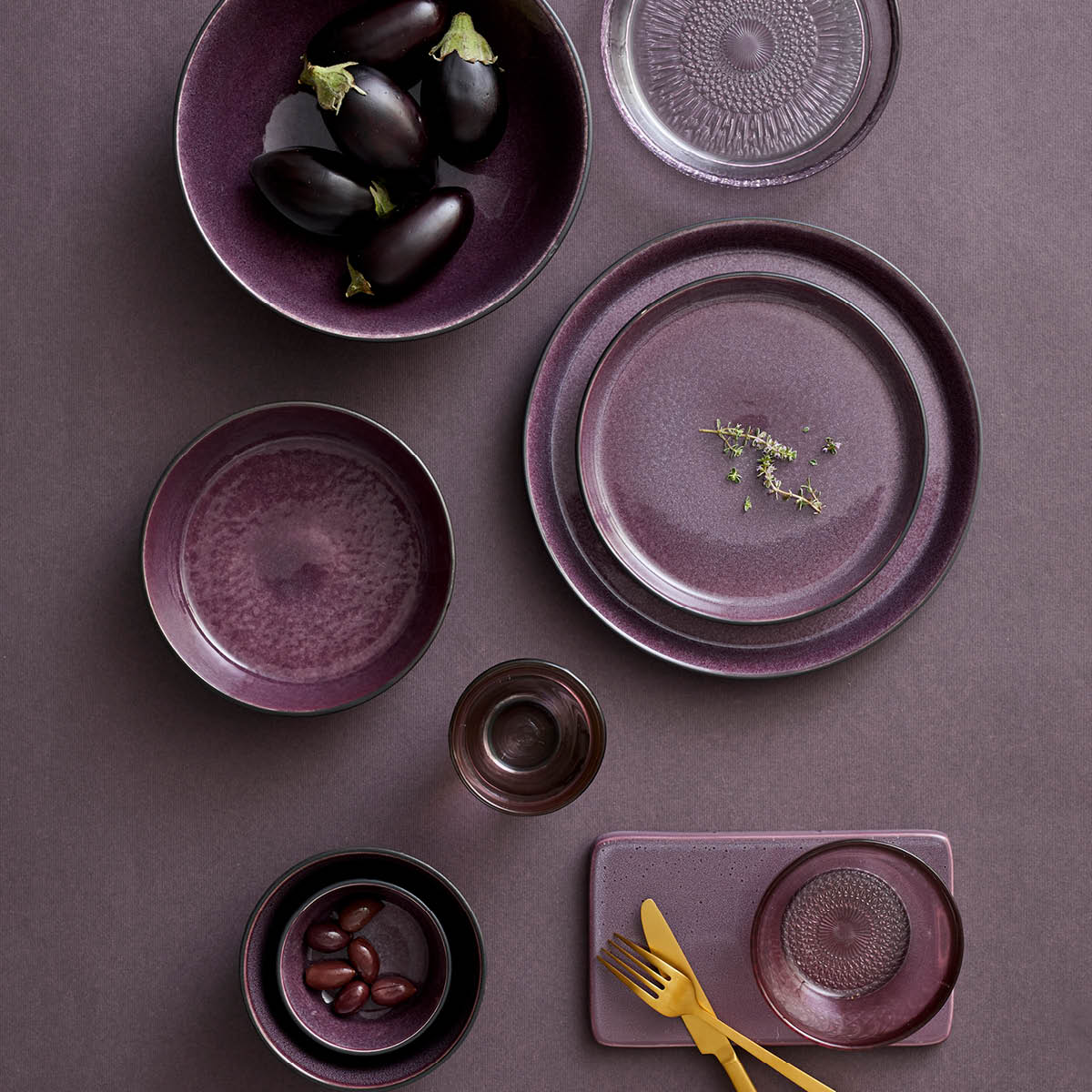 Skål 14 cm Svart/Lila