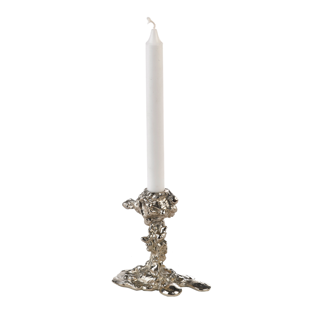Drip Ljusstake 14 cm Silver