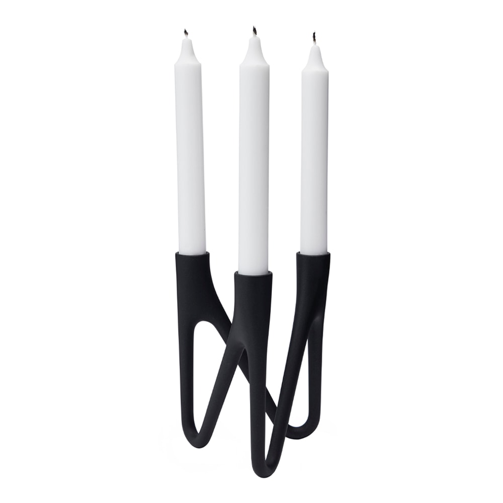 Roots Ljusstake 3 ljus Svart