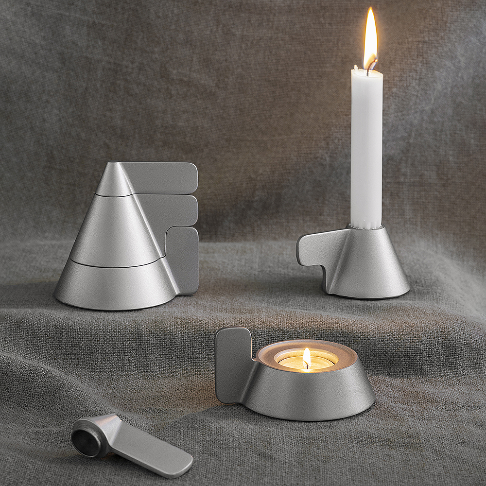 Cone Ljusstake Silver