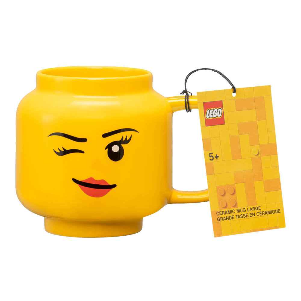 Mugg Blinkande lego figur 55 cl Gul