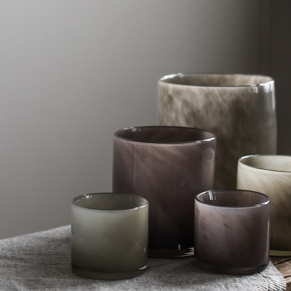 Lyric Ljuslykta Glas 10x10 cm Purple Grey