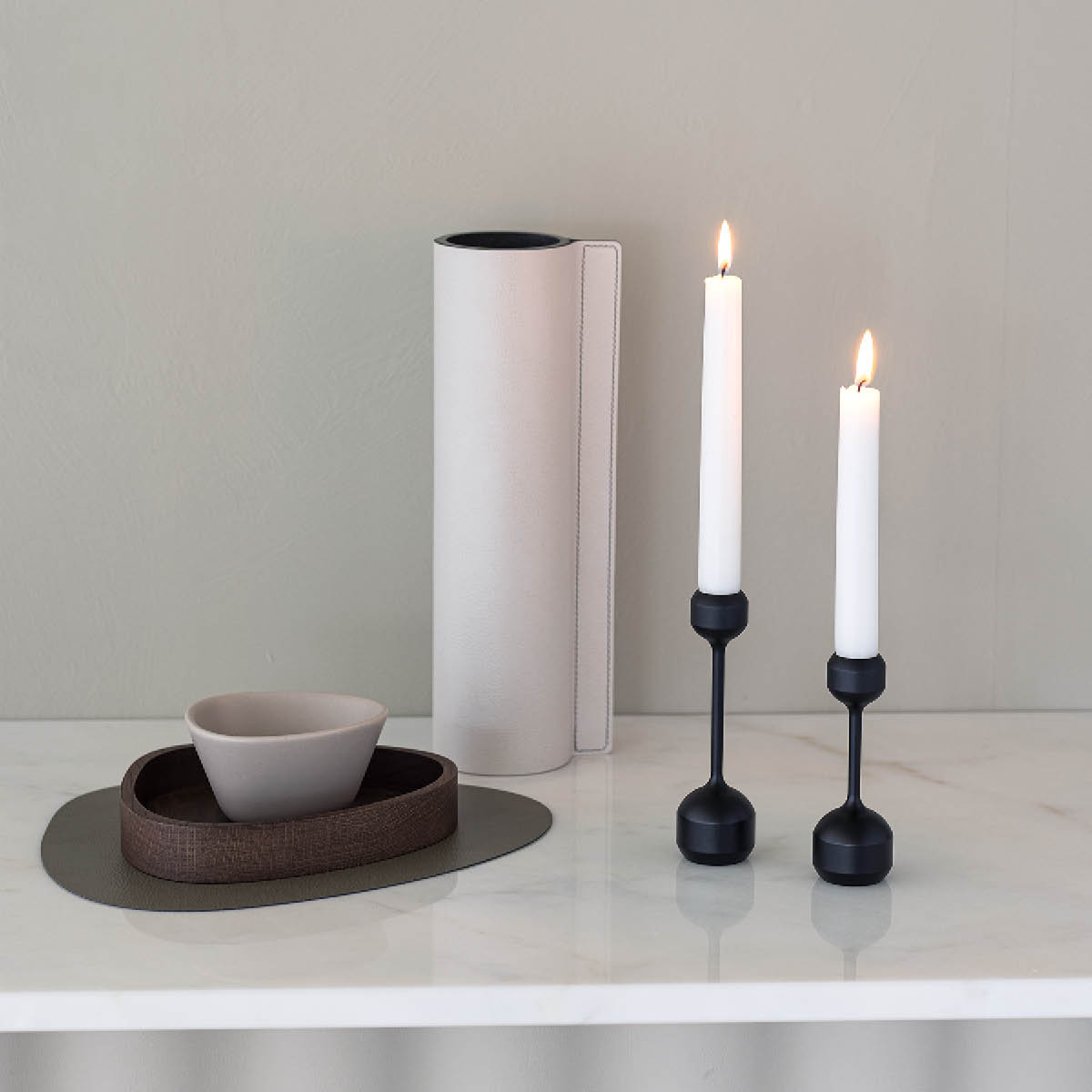 Silhouette Ljusstake Set 12+14,5 cm Svart