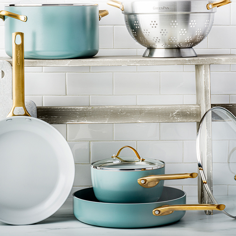 GreenPan Stekpanneset 10 delar Smokey Sky Blue