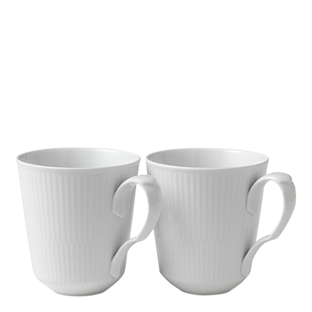 White Fluted Mugg 37 cl 2-pack