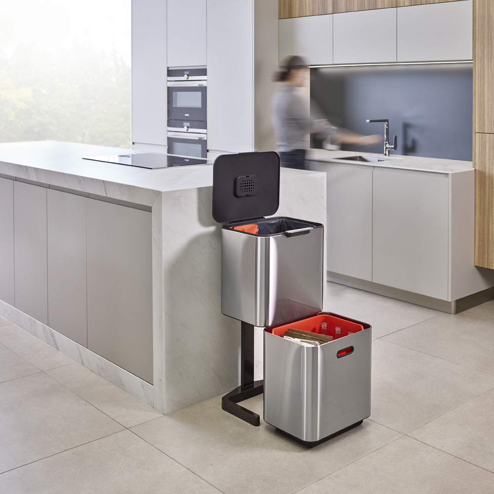 Totem Avfallsbehållare 60 L Borstad Stål