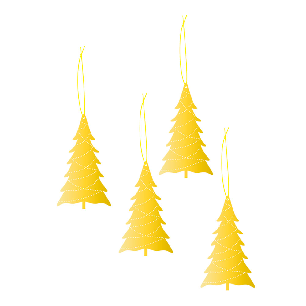 Deco Pynt Gran 3,7x6,5 cm 4-pack