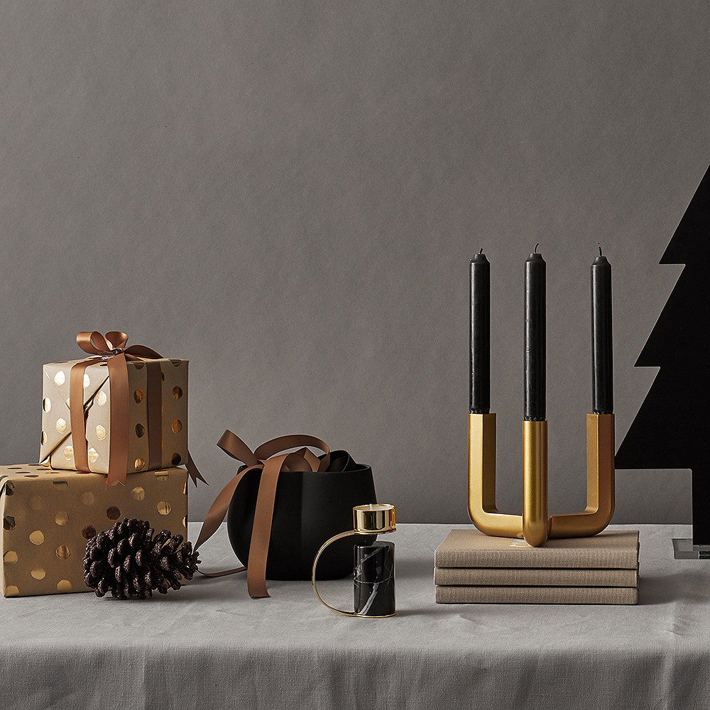 Lu Ljusstake 3 armar Mässing