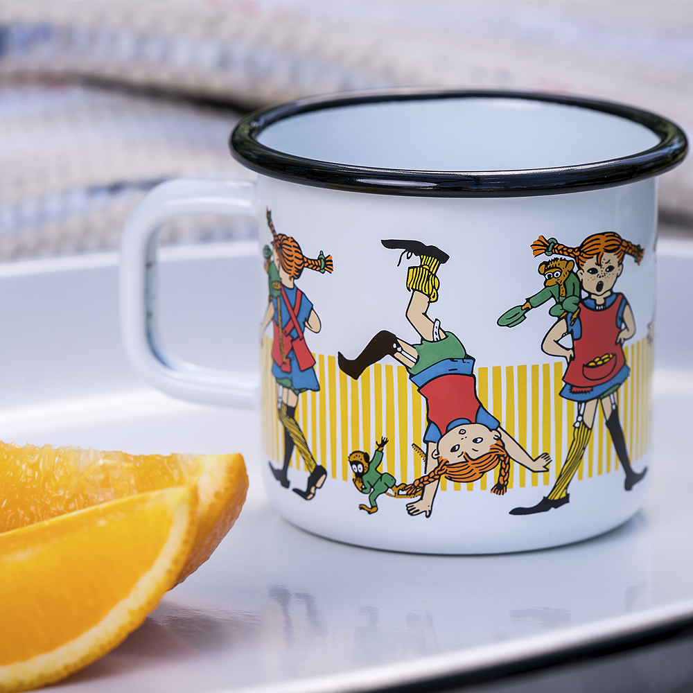 Pippi Långstrump Emaljmugg 37 cl Vit
