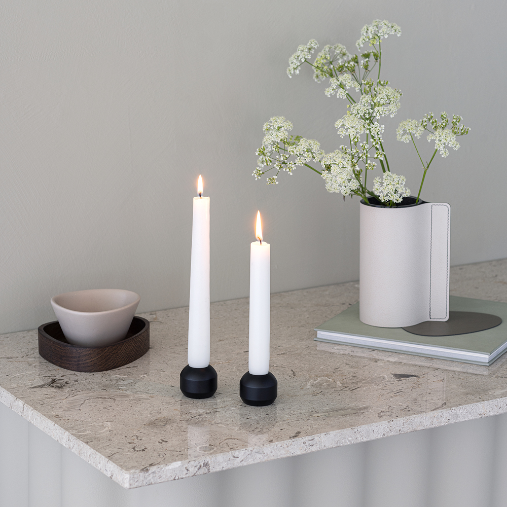 Silhouette Ljusstake 3,4 cm 2-pack Svart