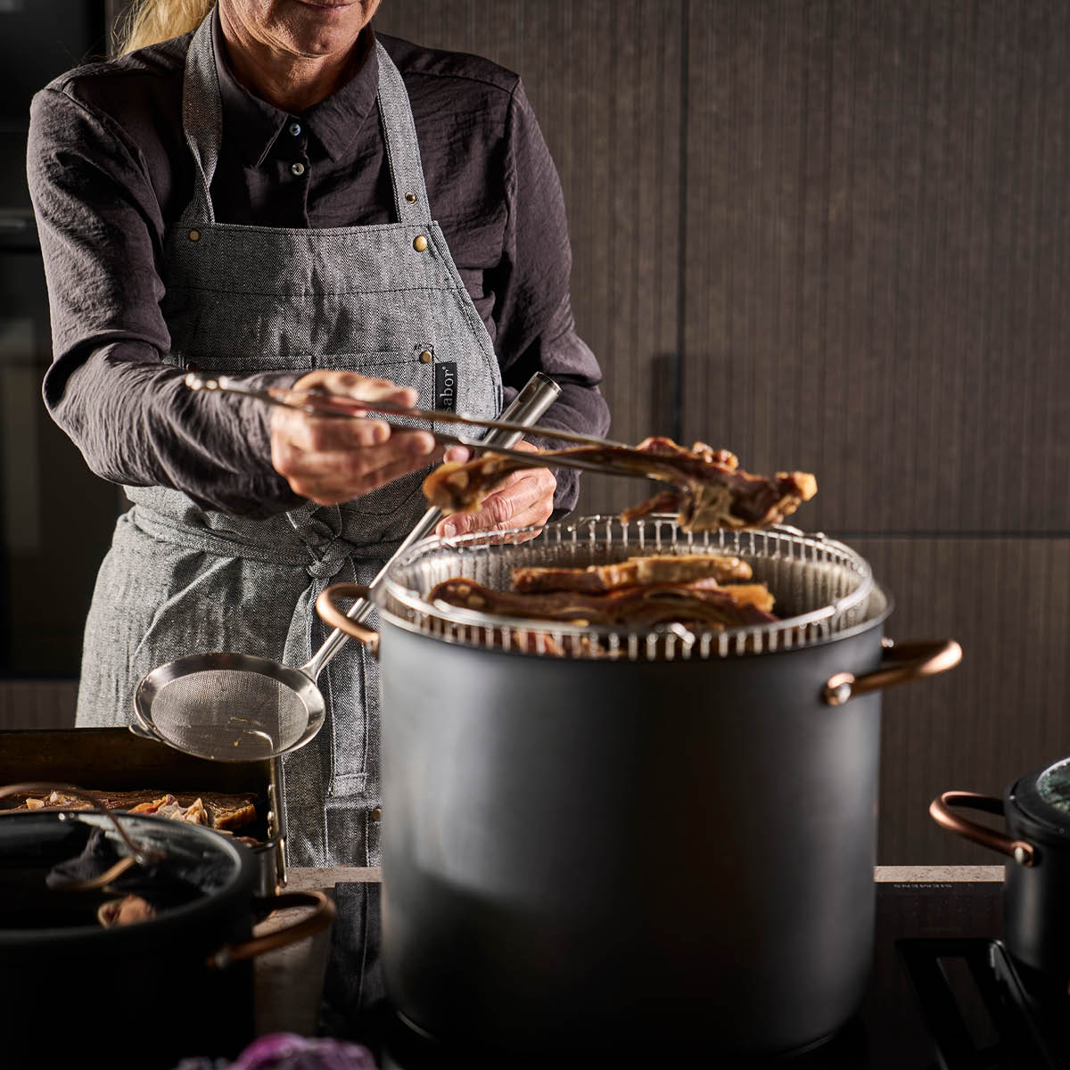 Home Förkläde 70x85 cm Grå/Svart