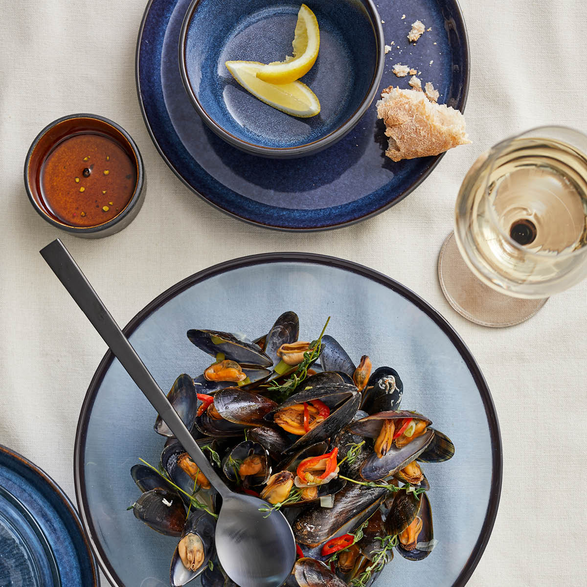 Skål 14 cm Svart/Mörkblå