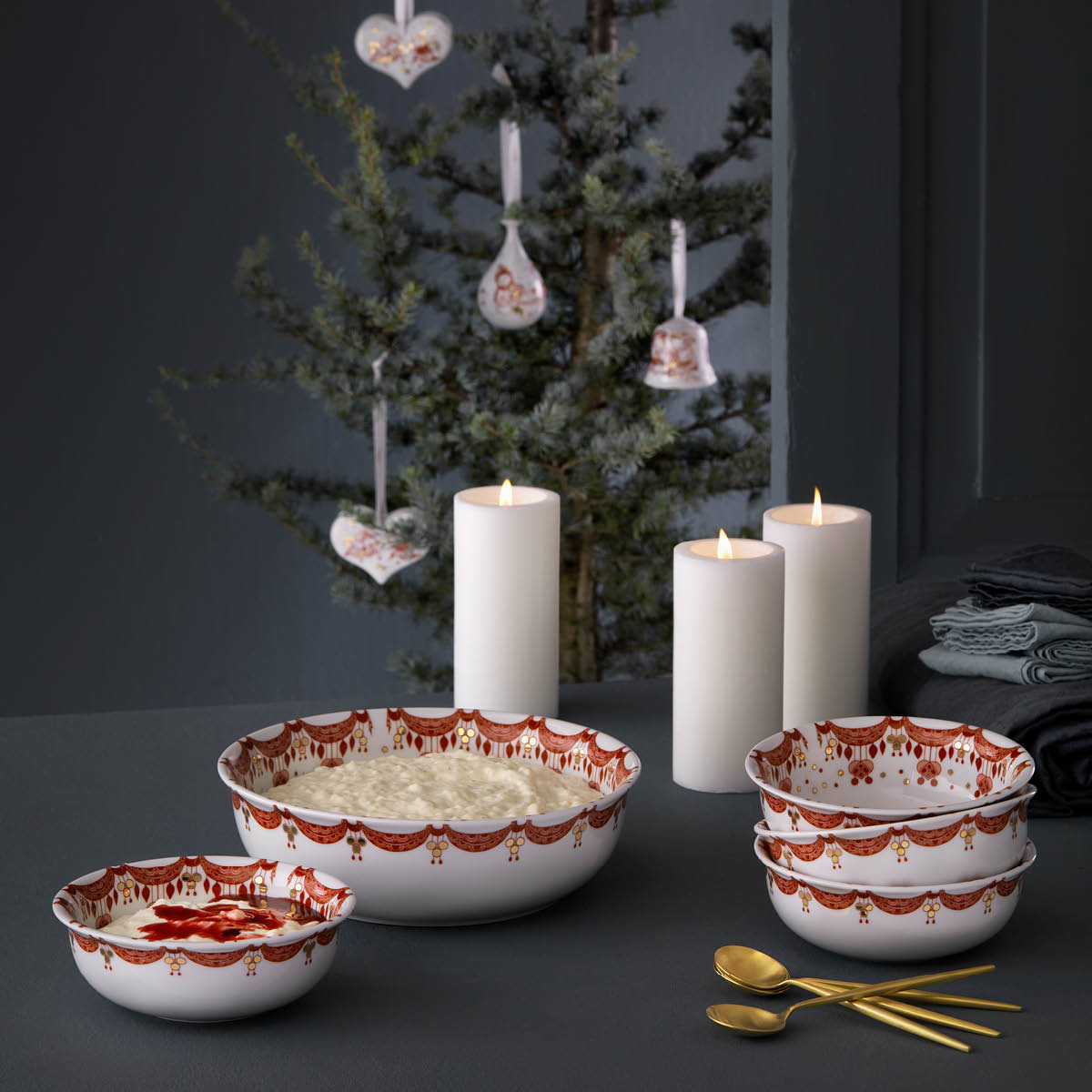 Guirlande Julsk&aring;l 24,5 cm R&ouml;d