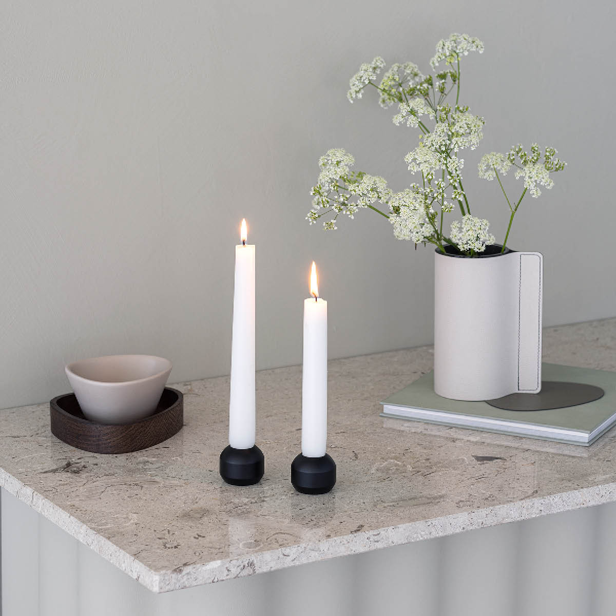 Silhouette Ljusstake 3,4 cm 2-pack Svart