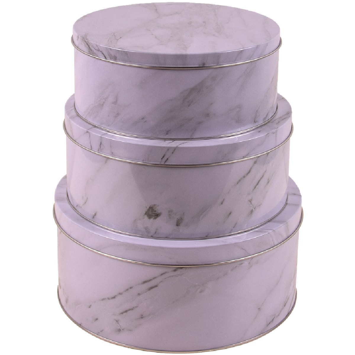 Kakburkar Rund Set 3 Delar Marmor