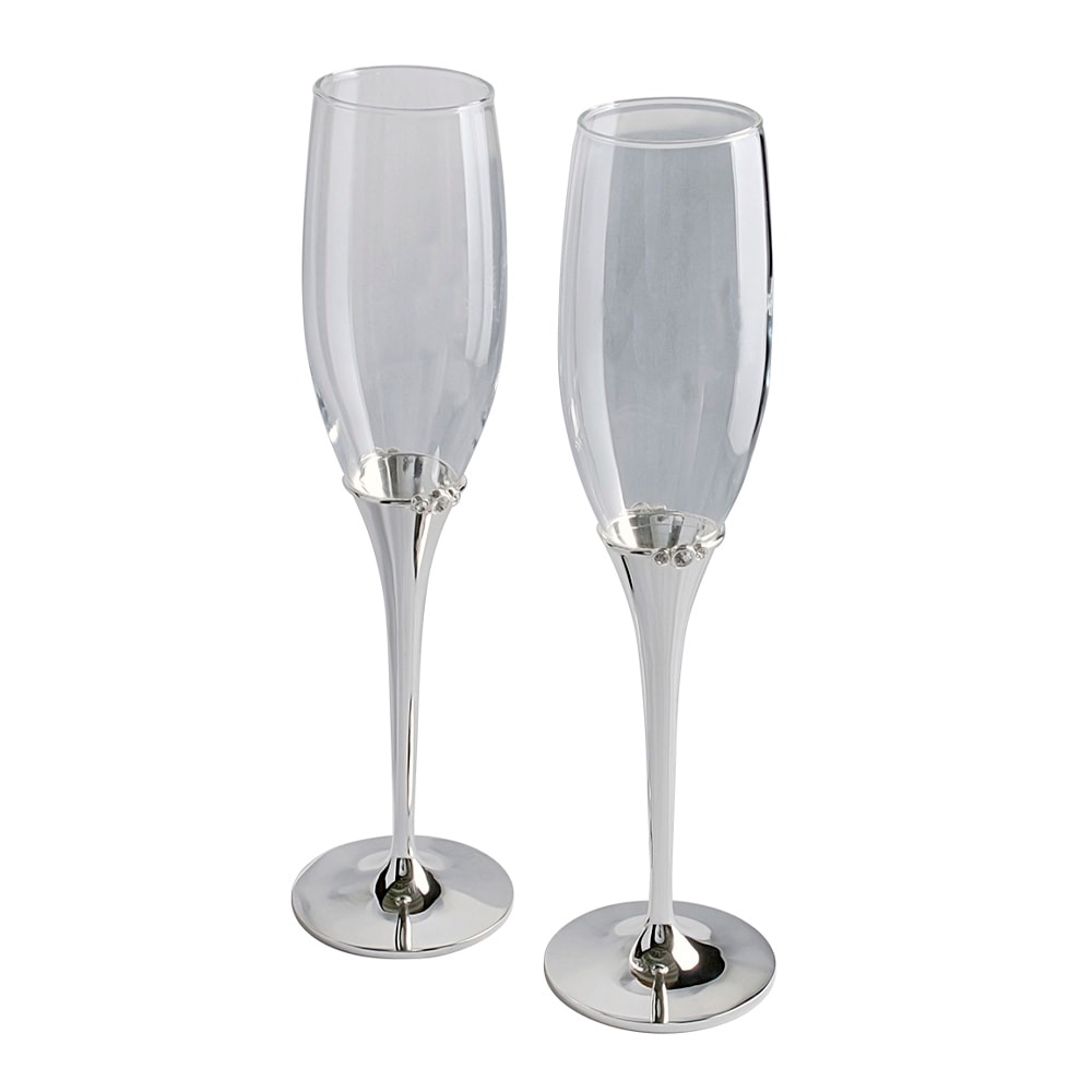 Champagneglas med Kristaller 2-pack