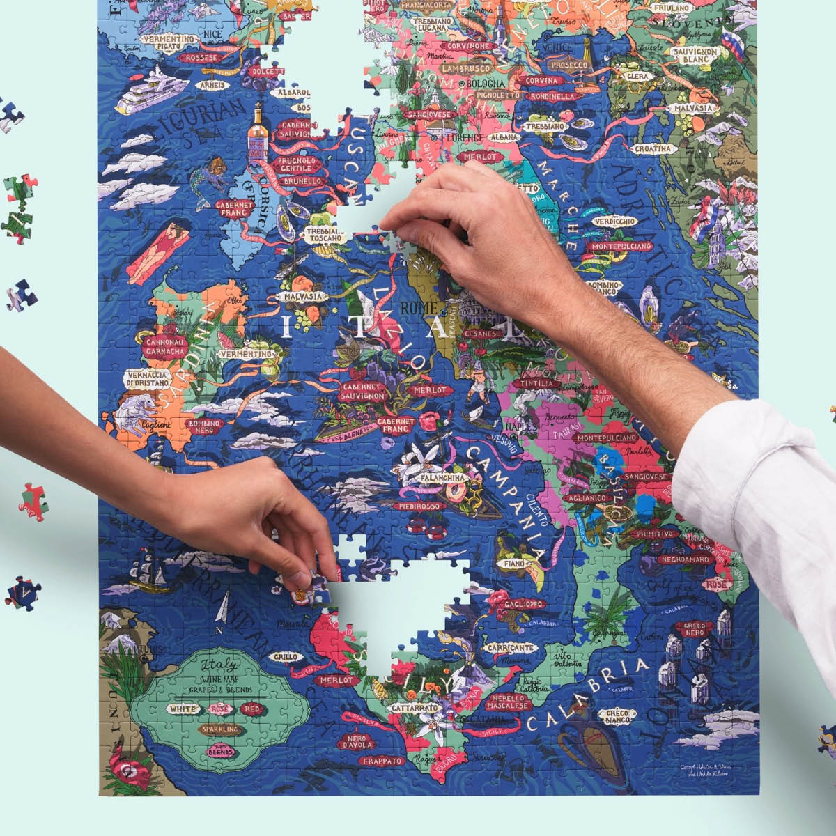 Vinpussel - Italien 1000 bitar Grön