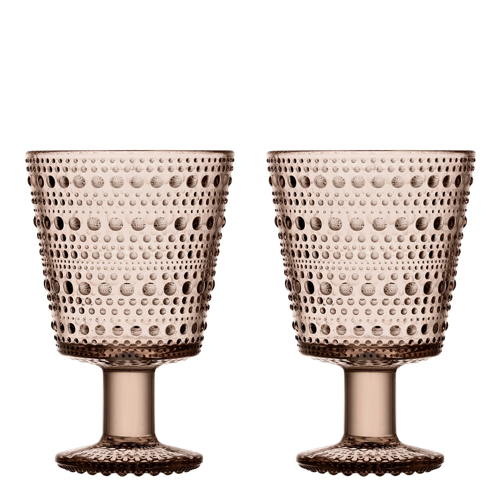 Kastehelmi Glas på fot 2-pack Linne