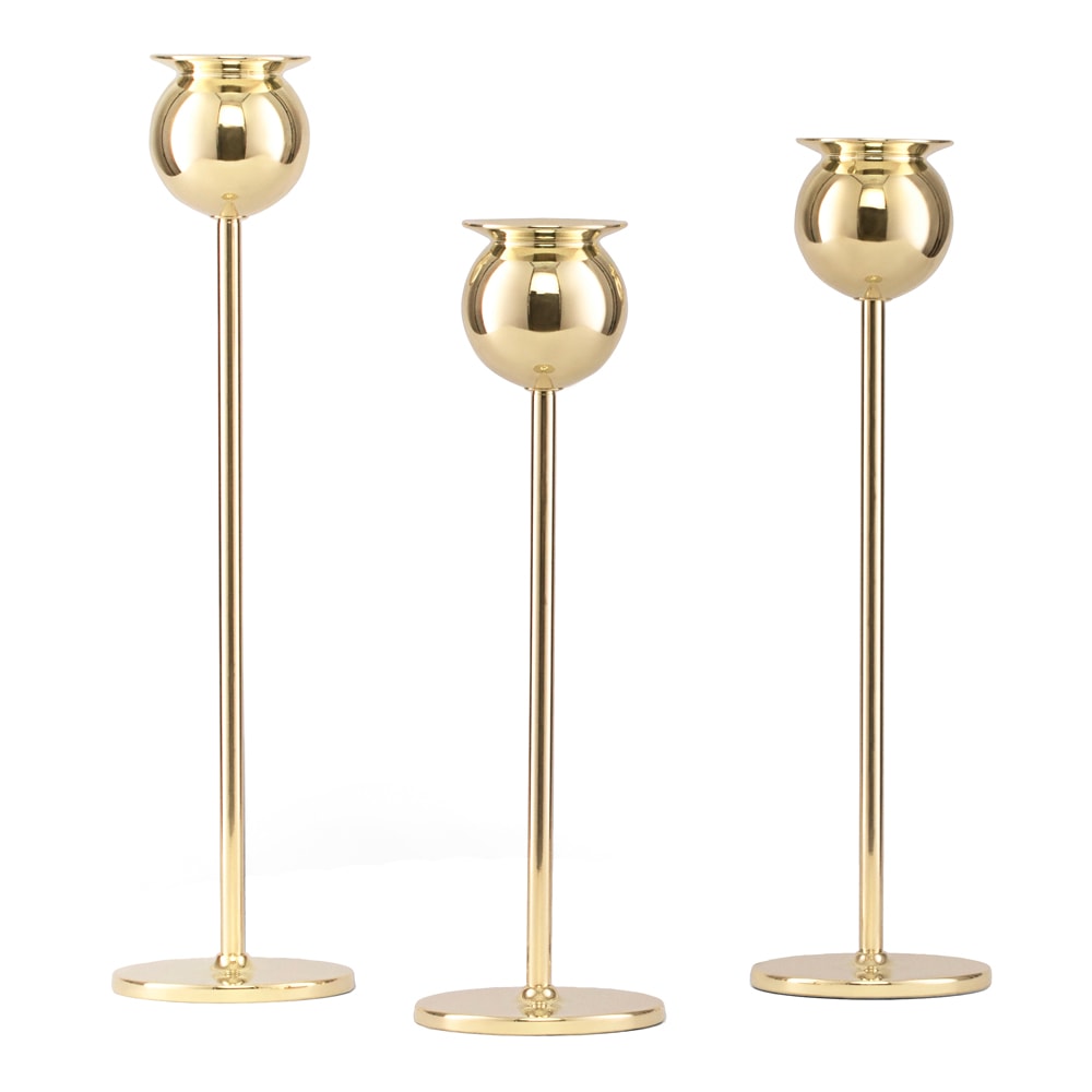 Tulpanljusstake 3 delar Mässing