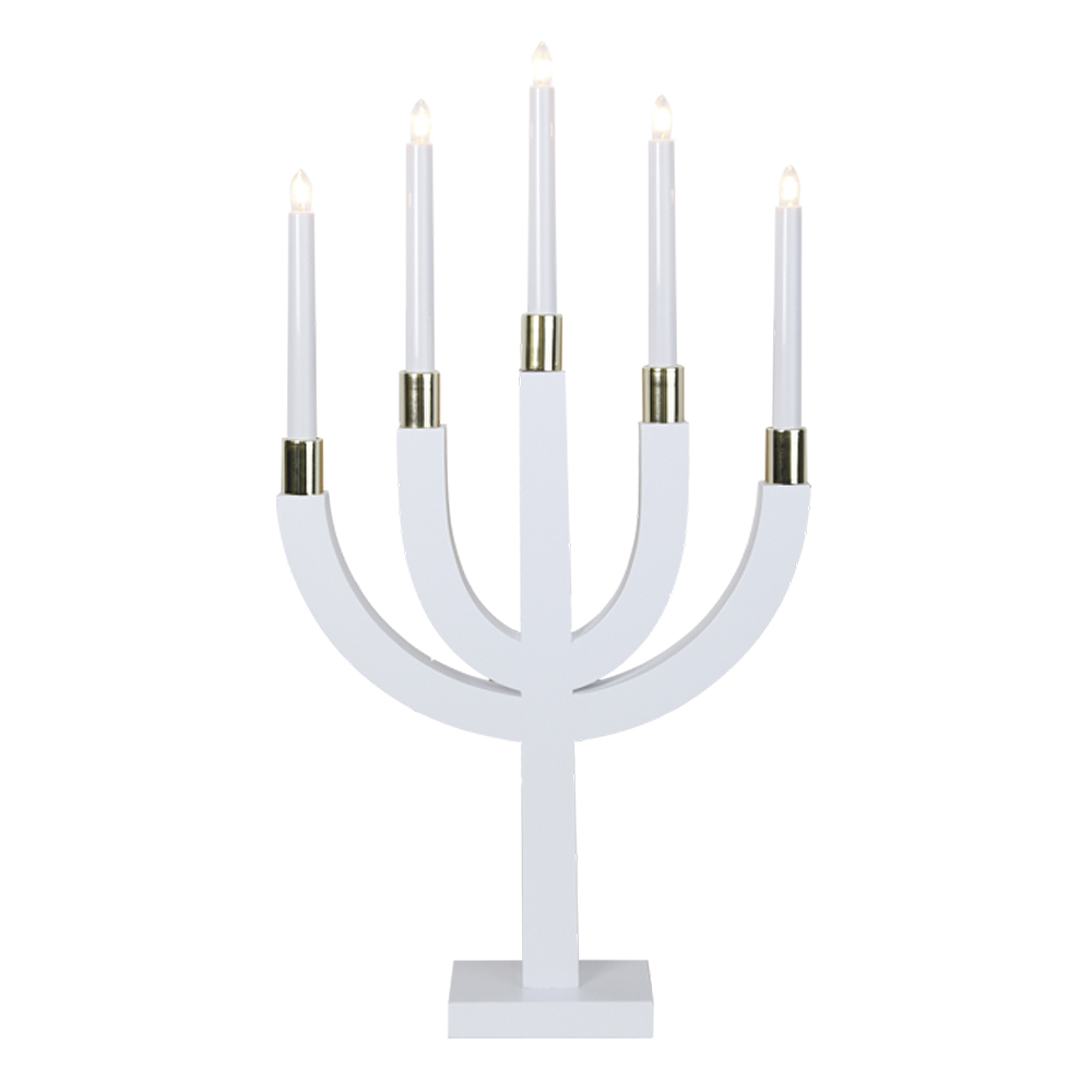 Elias Adventsljusstake 67 cm Vit