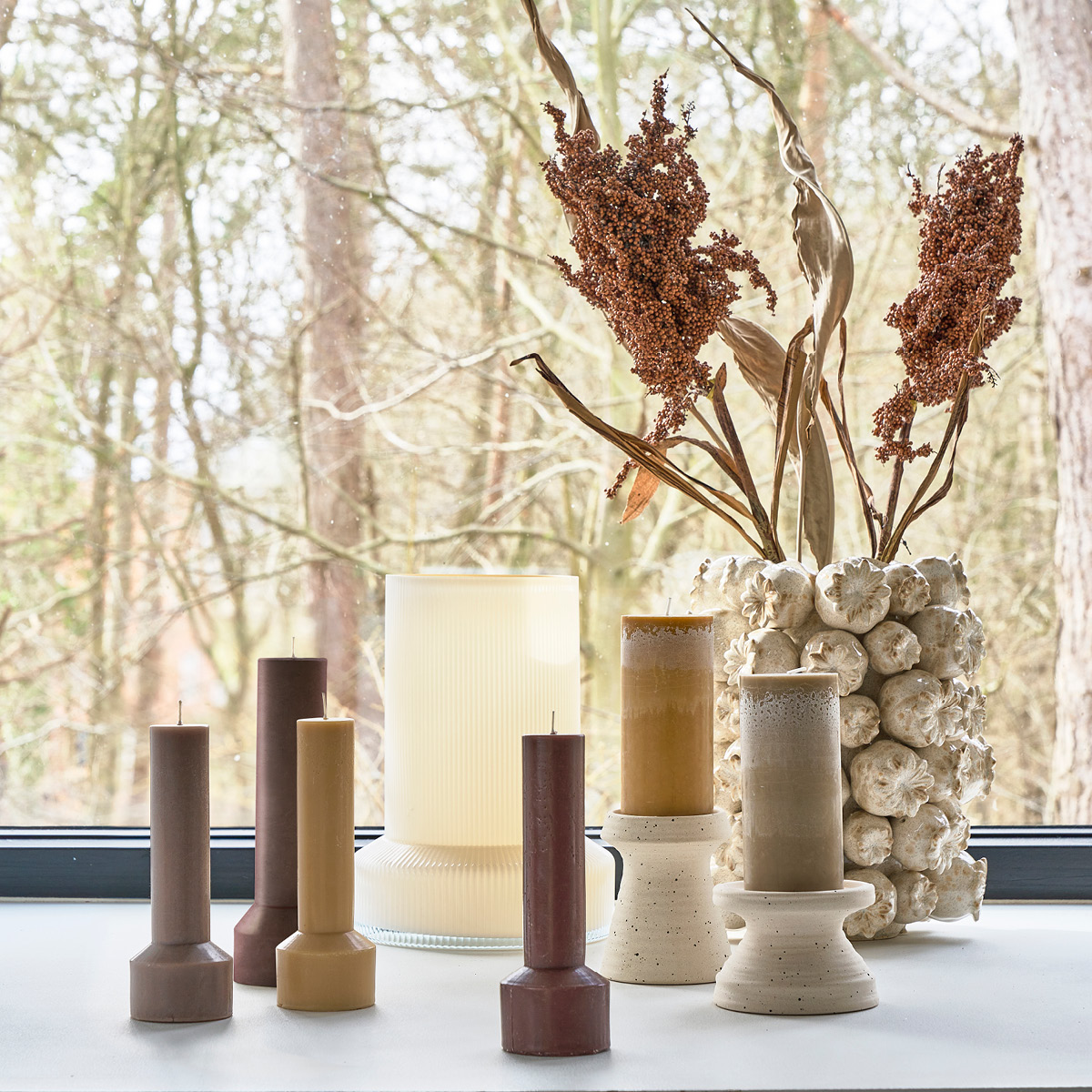 Hvils Blockljus 8x23 cm Brown