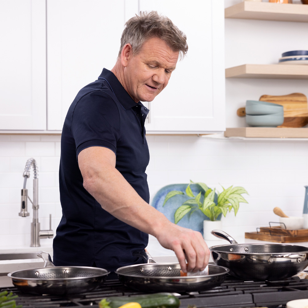 Hybrid Stekpanna + Wok Set 7 delar Silver/Svart