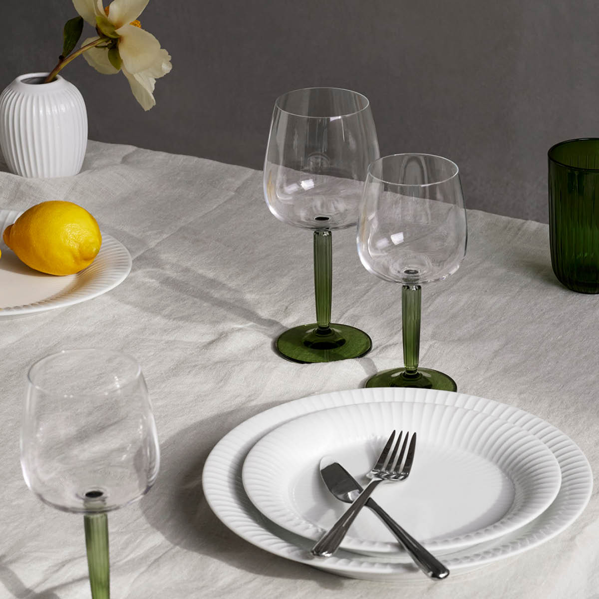 Hammersh?i Tallrik flat 27 cm Vit