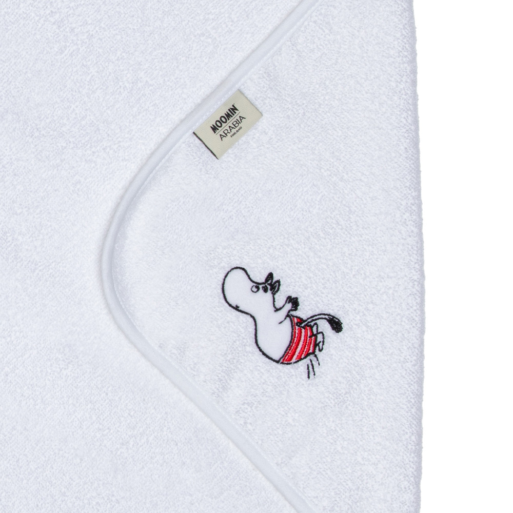Mumin Badhandduk med Huva Vit