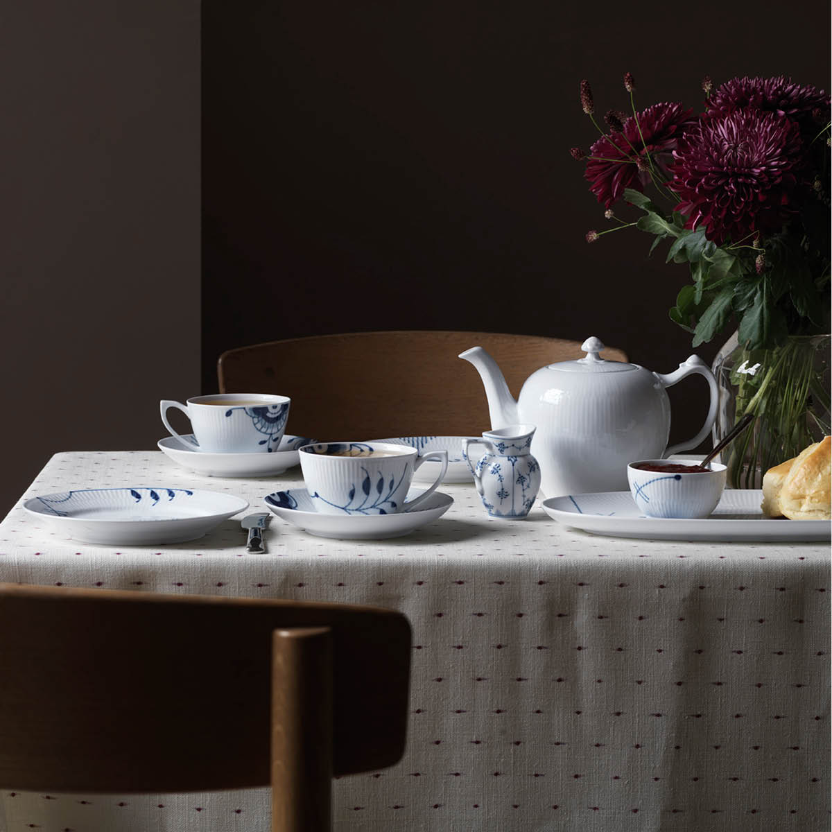 Blue Fluted Mega Skål 15 cl