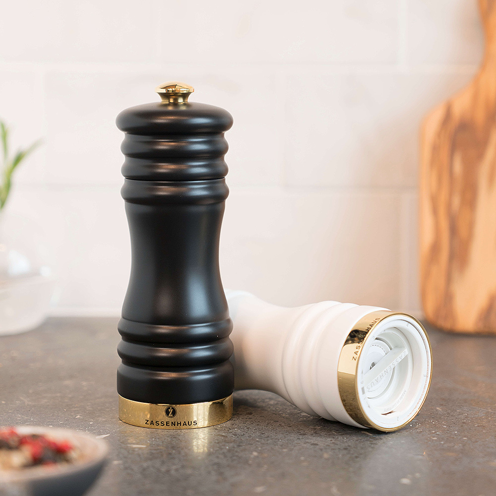 München Kvarnset Salt och Peppar 15 cm Svart/Vit/Guld