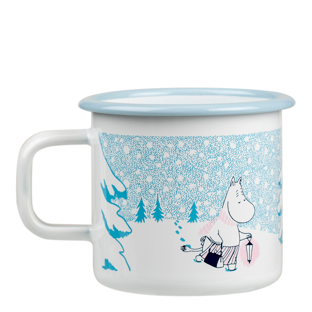 Mumin Emaljmugg Let it Snow 37 cl Vit