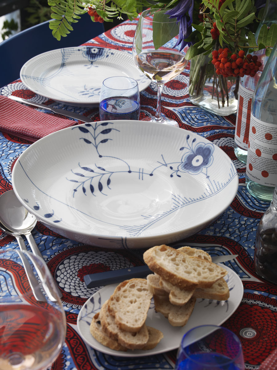 Blue Fluted Mega Skål 34 cm