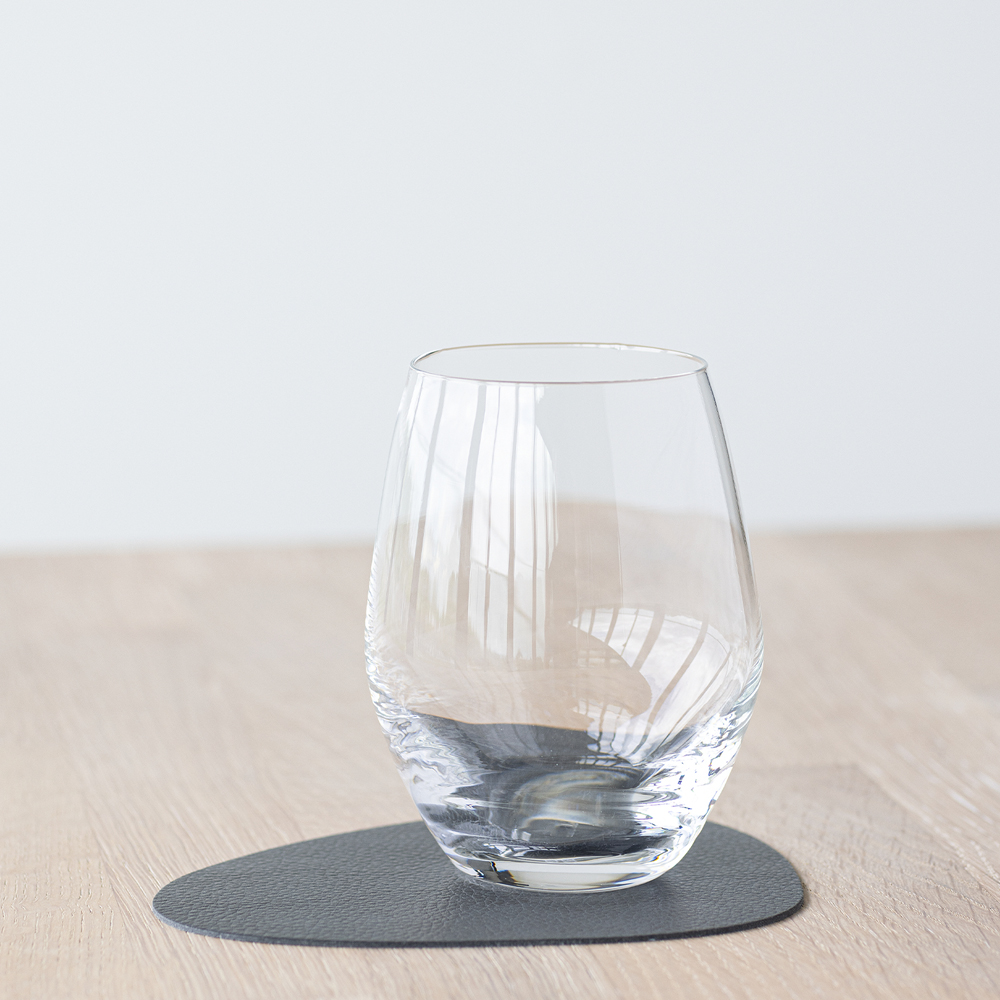 Leather Serene Curve Glasunderlägg 11x13 cm Anthracite